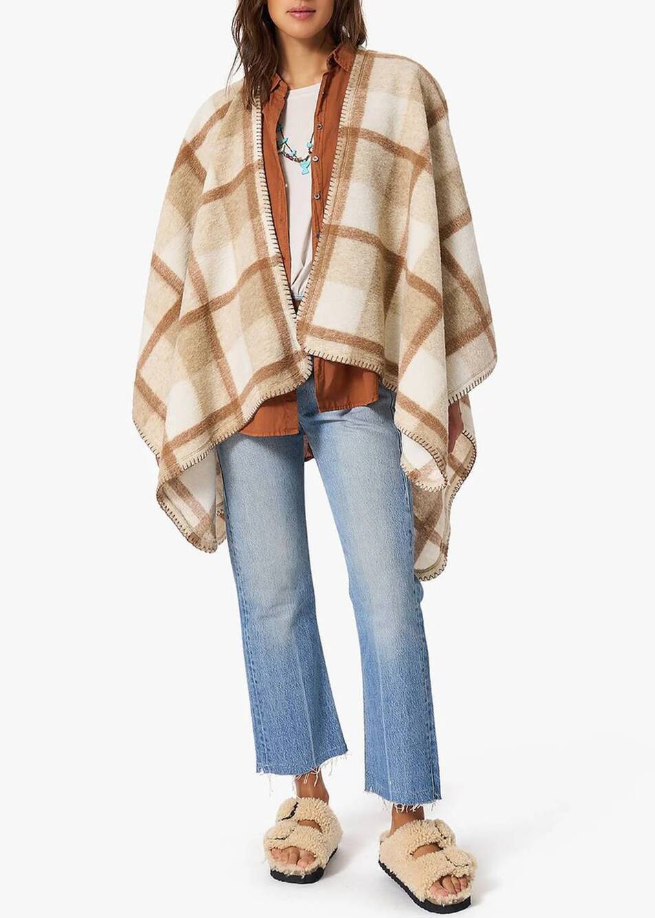 NEW XIRENA wynter poncho in fawn